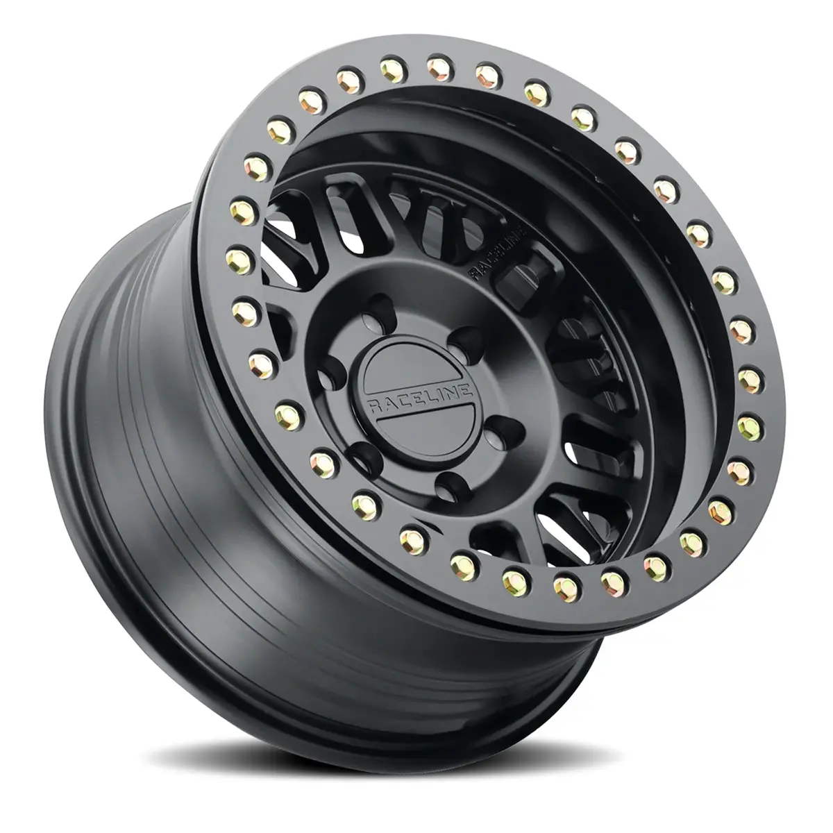 Aluminum Wheels 17X9 Ryno Cast Beadlock Rt951b Satin Black Black Beadlock Ring -38 Offset 5 On 127 Bolt Pattern 83.82 Bore Raceline 2