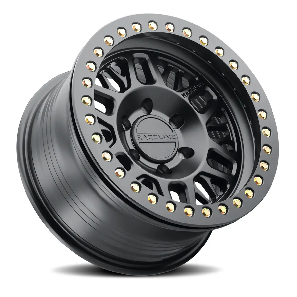 Aluminum Wheels 17X9 Ryno Cast Beadlock Rt951b Satin Black Black Beadlock Ring -12 Offset 5 On 127 Bolt Pattern 83.82 Bore Raceline 2