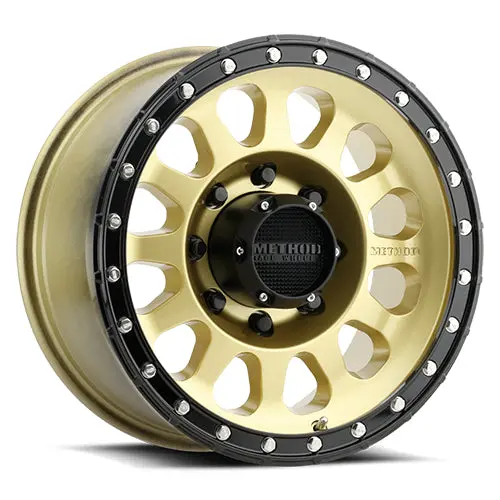 Method 20X10 Mr315 Bolt Pattern 8 On 180 Offset -18 Lip Size 3.27 Gold Gd Black Street Loc Aluminum Wheel 1
