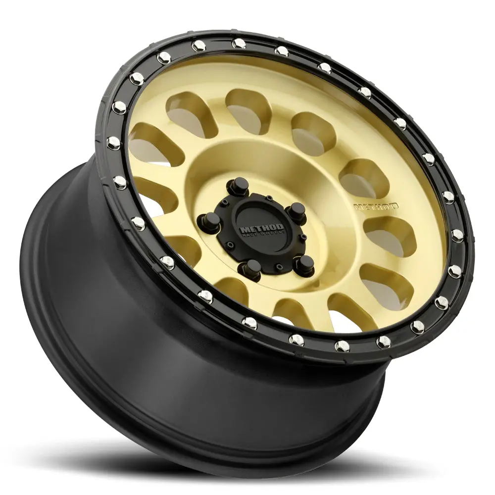 Method 20X10 Mr315 Bolt Pattern 5 On 139.7 Offset -18 Lip Size 3.27 Gold Gd Black Street Loc Aluminum Wheel 2