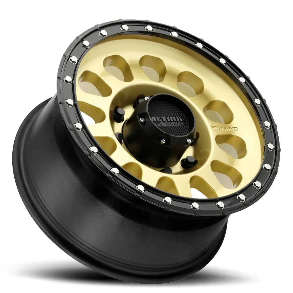 Method 20X10 Mr315 Bolt Pattern 8 On 170 Offset -18 Lip Size 3.27 Gold Gd Black Street Loc Aluminum Wheel 2