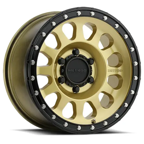 Method 20X9 Mr315 Bolt Pattern 6 On 139.7 Offset 0 Lip Size 2.13 Gold Gd Black Street Loc Aluminum Wheel 1