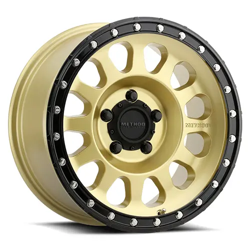 Method 20X10 Mr315 Bolt Pattern 5 On 127 Offset -18 Lip Size 3.27 Gold Gd Black Street Loc Aluminum Wheel 1