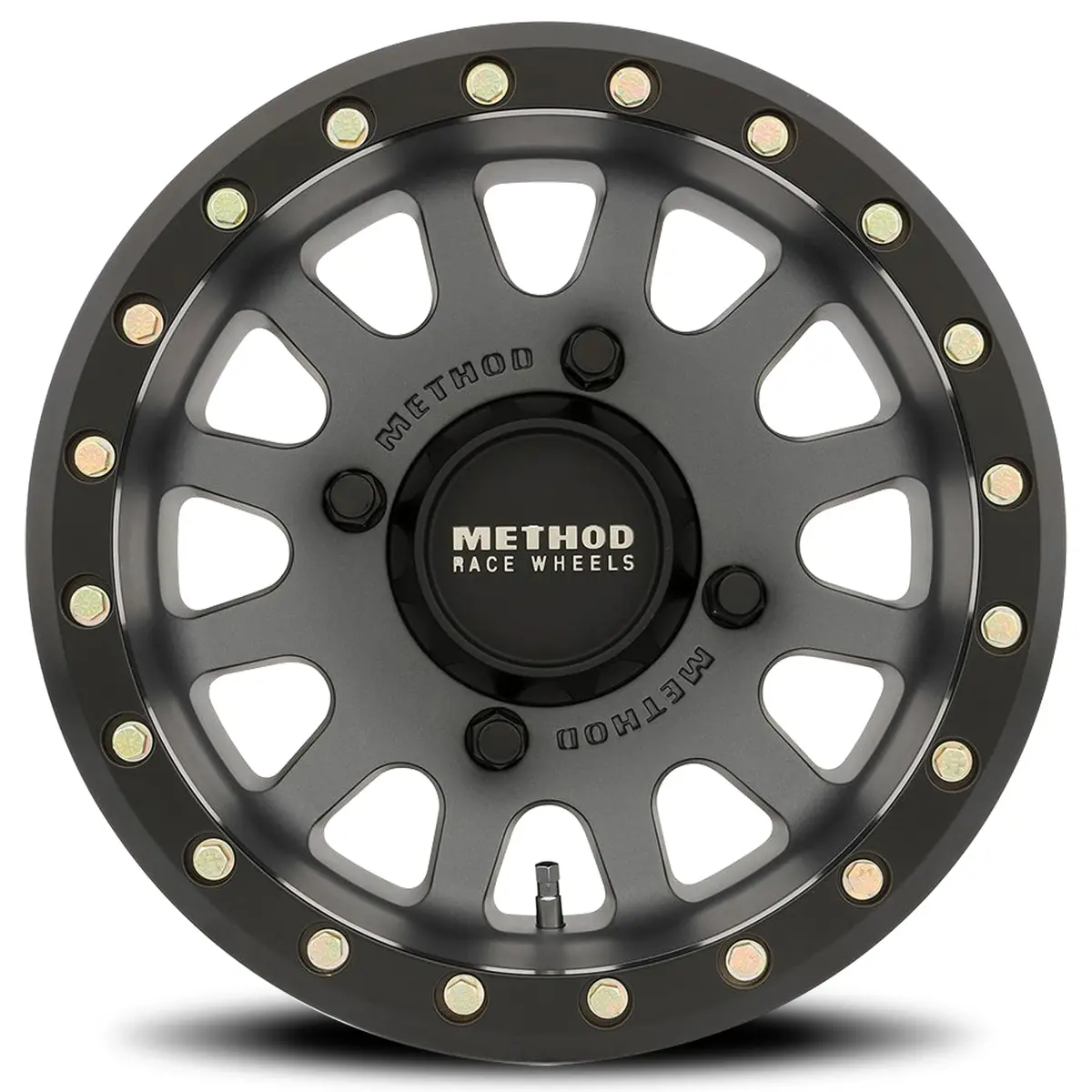 Method 14X7 Mr401 Beadlock Utv Bolt Pattern 4 On 136 Offset 13 Lip Size 1.97 Titanium Gy Matte Black Ring Aluminum Wheel 2