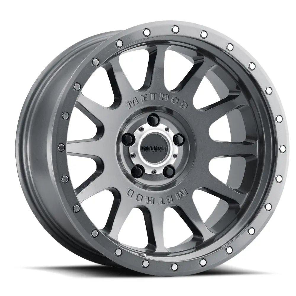 Method 20X10 Nv Mr605 Bolt Pattern 5 On 139.7 Offset -24 Lip Size 2.48 Gloss Titanium Gy Aluminum Wheel 1