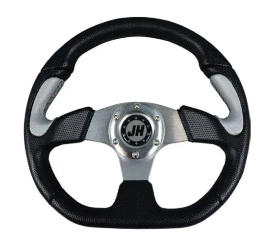 Silver Flat Bottom Deluxe Steering Wheel For Star Classic Golf Cart 1