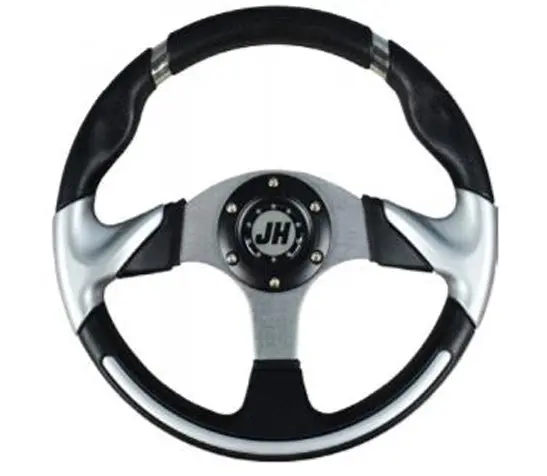 Deluxe Steering Wheel- Silver For Star Classic Golf Cart 1