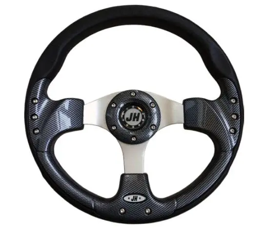 Deluxe Steering Wheel- Carbon Fiber For Star Classic Golf Cart 1