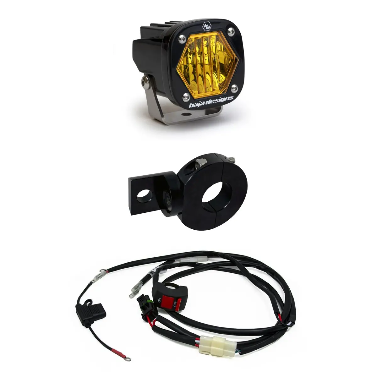 Electric Start Pit Bike S1 Moto Kit Baja Amber Wide Cornering Baja Designs 1