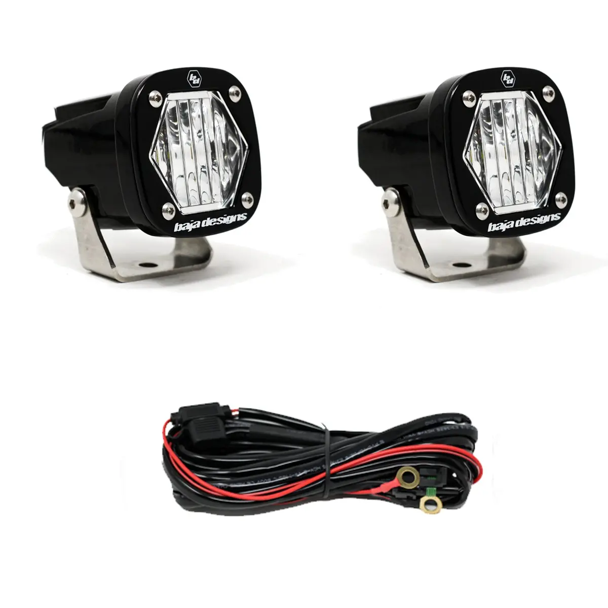 S1 Wide Cornering Led Light With Mounting Bracket Pair Baja Designs 1