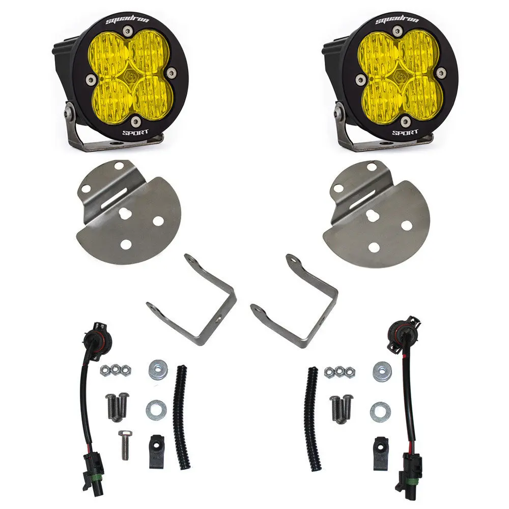 Squadron-R Sport Fog Pocket Kit - 15-19 Colorado/Canyon / Silverado/Sierra 2500Hd/3500Hd (Wide Cornering; Baja Amber) Baja Designs 1