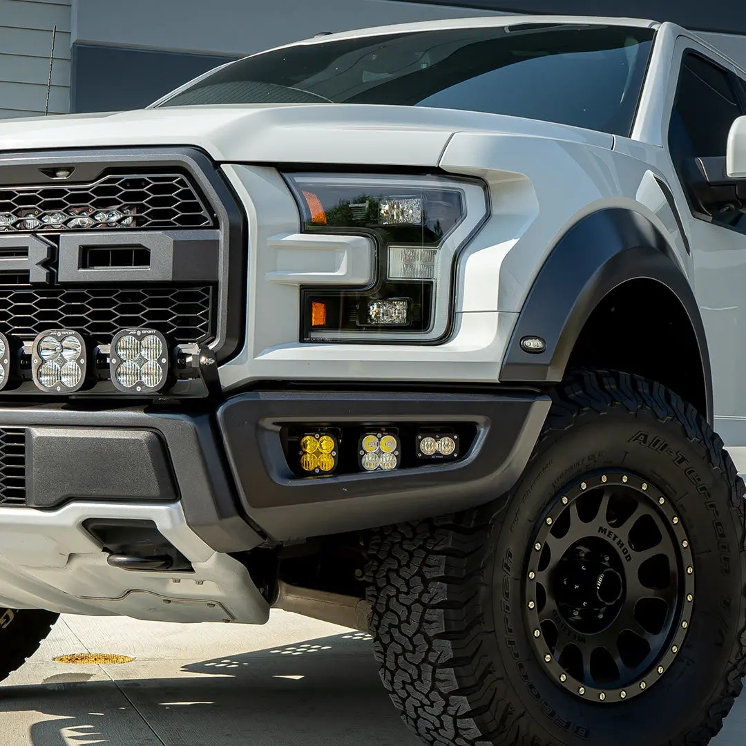 Raptor Fog Light Kit 17-18 F-150 Raptor Fog Pocket Kit Baja Amber Sae Sportsmen Baja Designs 1