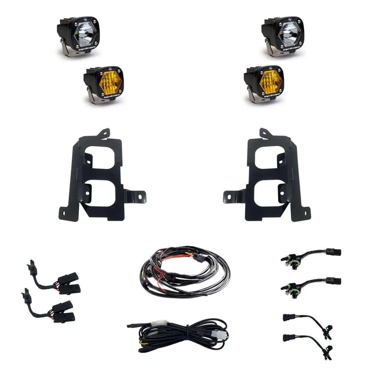 Gmc 2500/3500 (20-On) Clear Spot/Baja Amber W/C Fog Pocket Kit Baja Designs 1