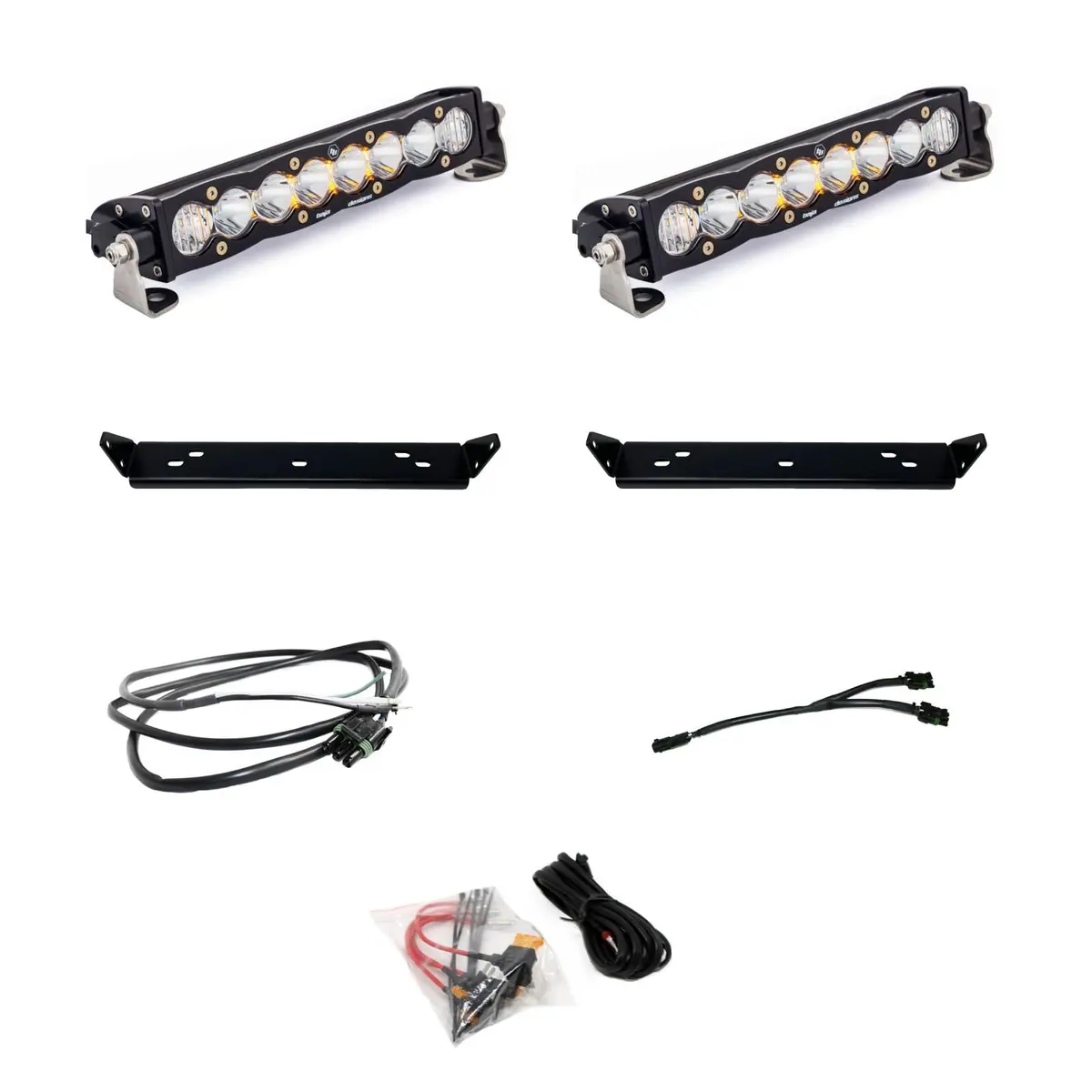 10 Inch S8 D/C Clear Behind Grill Kit Fits 21-On Ford Raptor Baja Designs 1