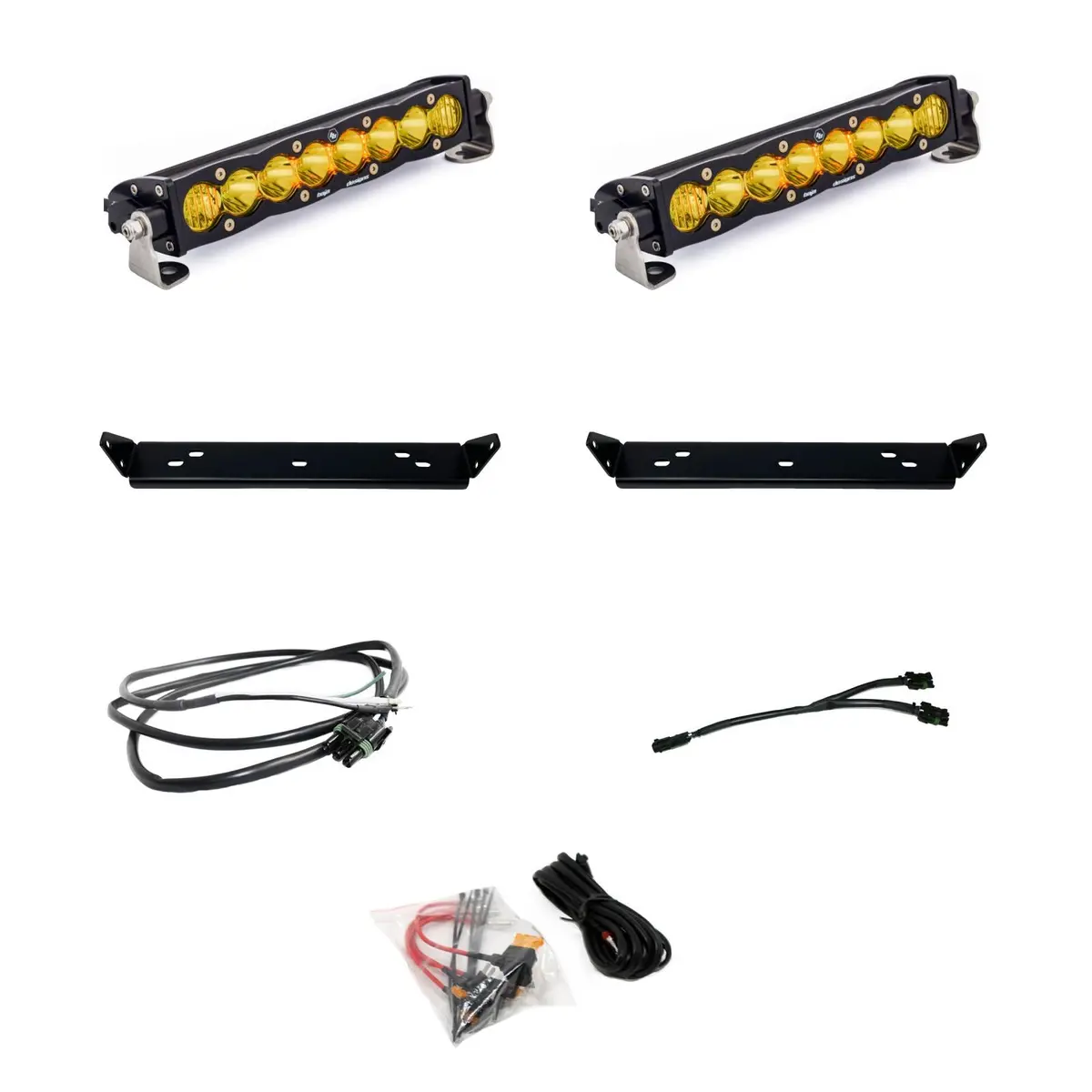 10 Inch S8 D/C Baja Amber Behind Grill Kit Fits 21-On Ford Raptor Baja Designs 1