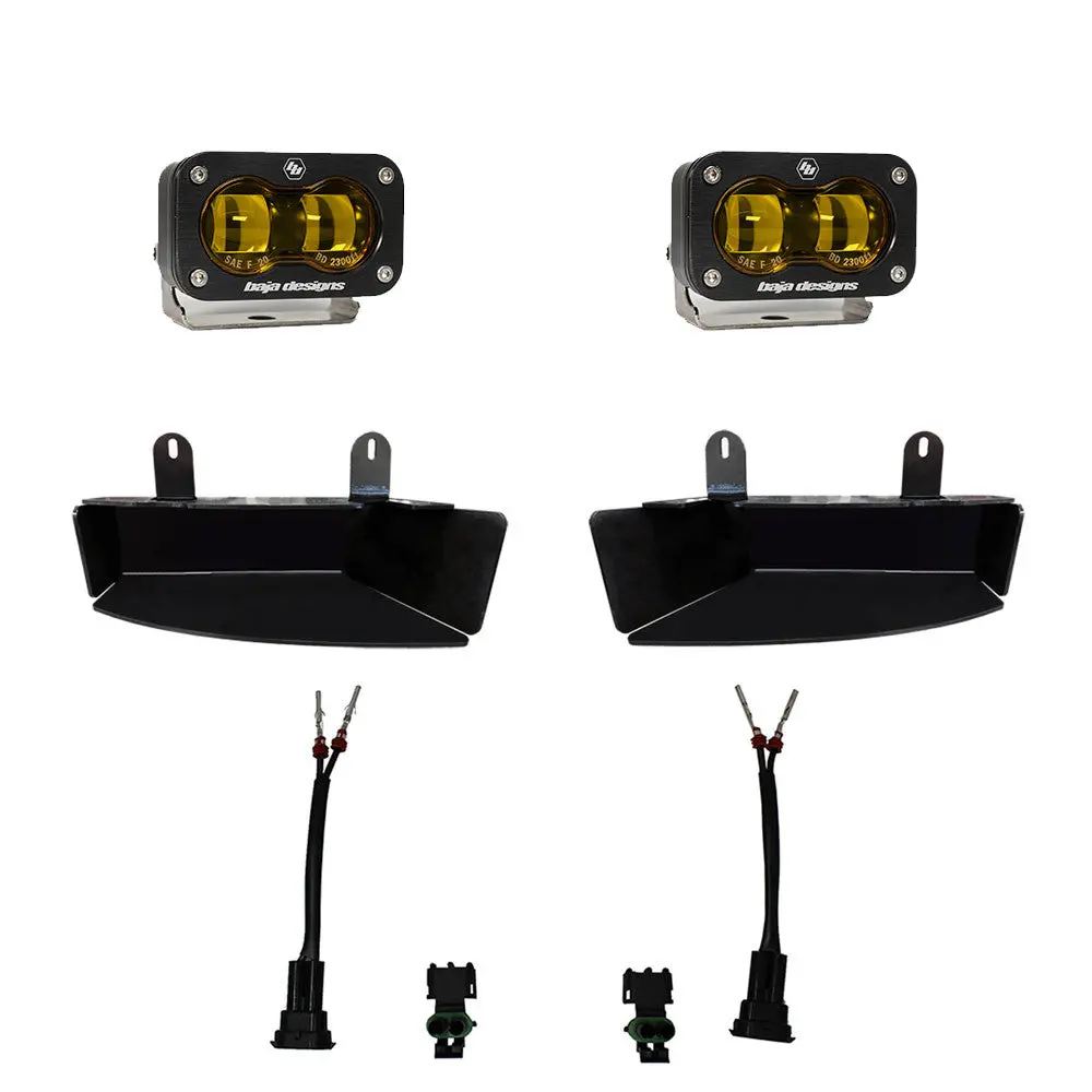 Ram S2 Sae Fog Pocket Light Kit Amber Ram 19-Present 2500/3500 Baja Designs 1