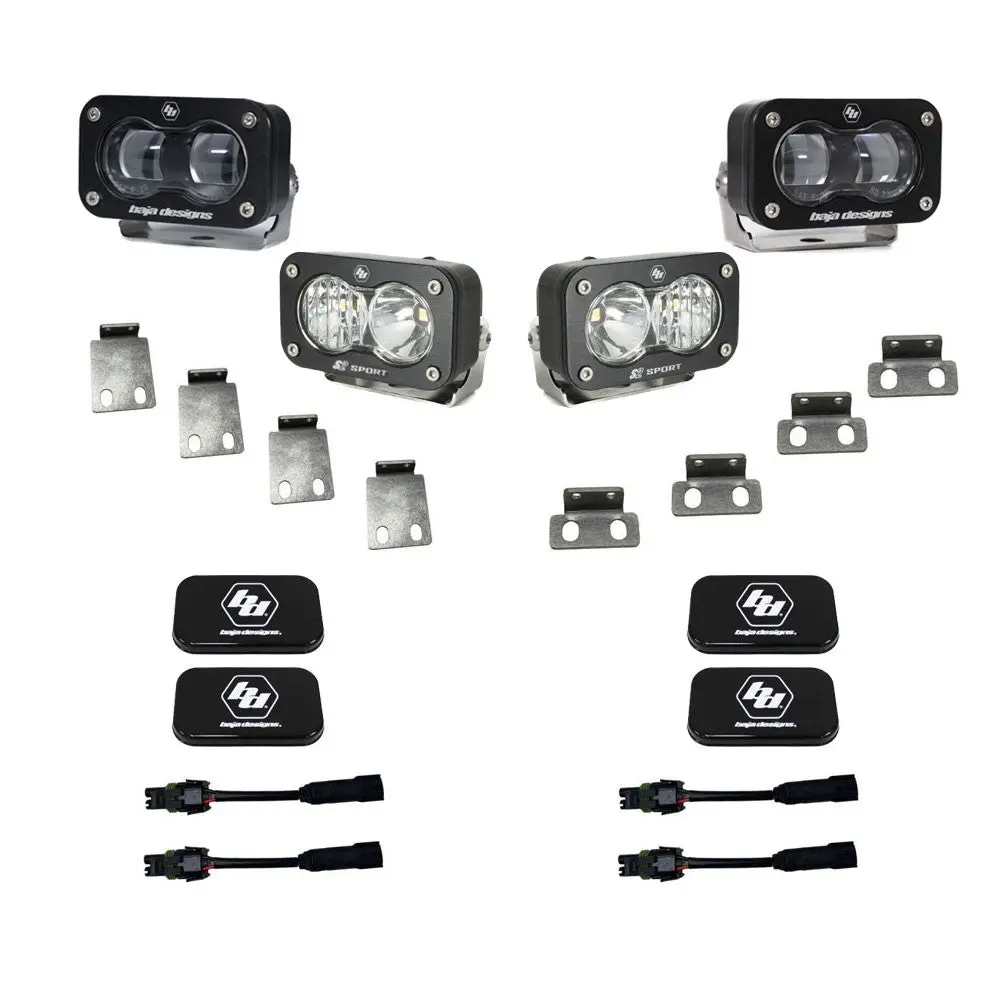 S2 Sae/S2 Clear Sport Fog Pocket Kit Fits 21-On Ford Raptor Baja Designs 1
