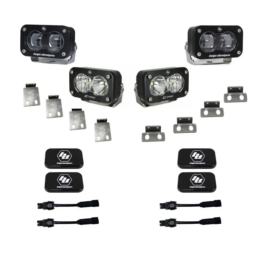 S2 Sae/S2 Clear Pro Fog Pocket Kit Fits 21-On Ford Raptor Baja Designs 1