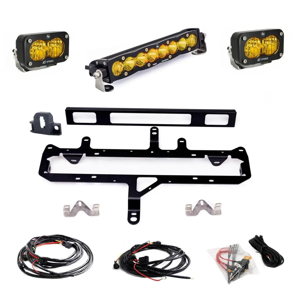 Toyota S8 10 Inch Light Bar S2 Pro Grille Conversion Light Kit 2024-On Toyota Tacoma Baja Amber Baja Designs 1