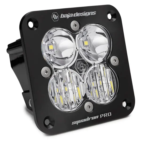 Flush Mount Led Light Pod Black Clear Lens Driving/Combo Pattern Squadron Pro Baja Designs 1