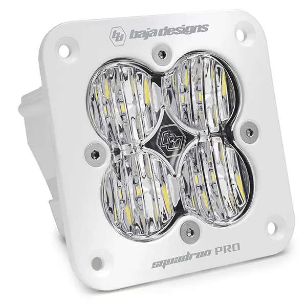 Flush Mount Led Light Pod White Clear Lens Wide Cornering Pattern Squadron Pro Baja Designs 1