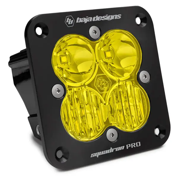 Flush Mount Led Light Pod Black Baja Amber Lens Driving/Combo Pattern Squadron Pro Baja Designs 1