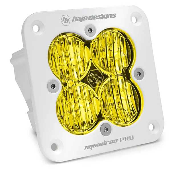 Flush Mount Led Light Pod White Amber Lens Wide Cornering Pattern Squadron Pro Baja Designs 1