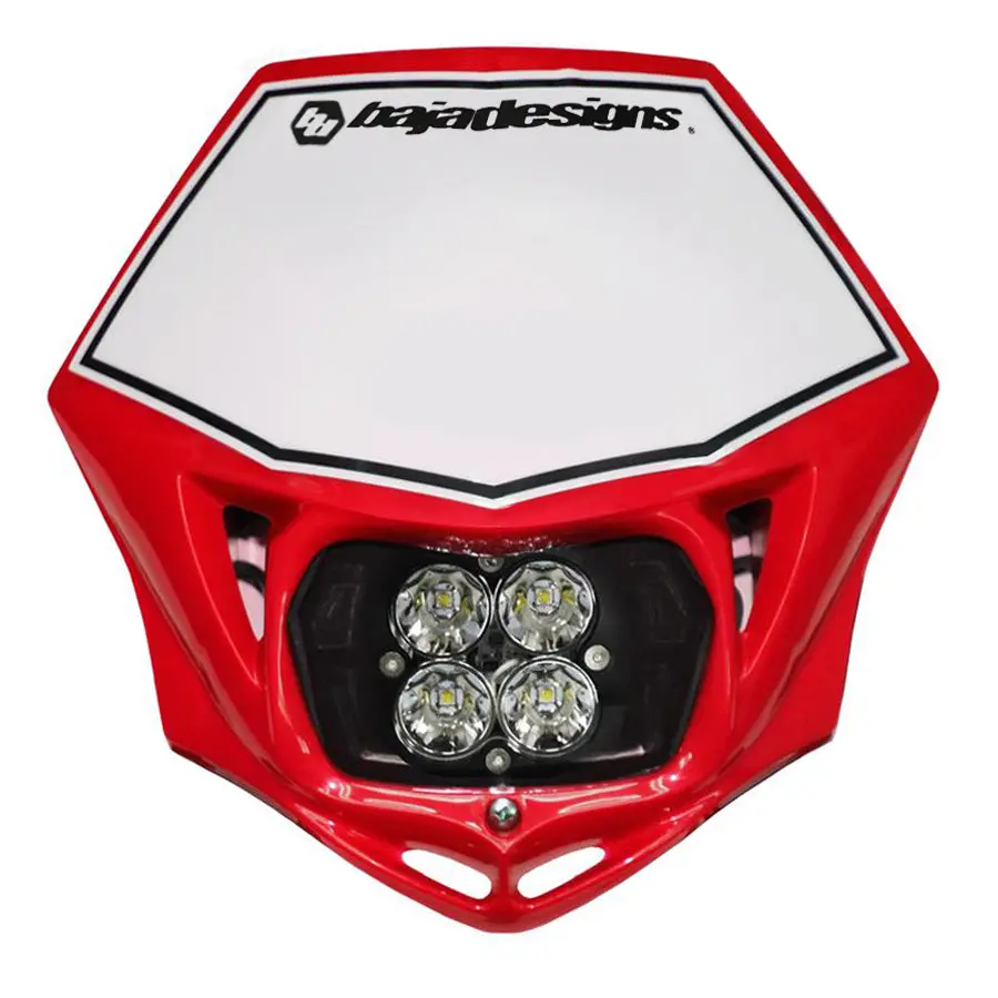 Motorcycle Headlight A/C Led Race Light Red Squadron Pro Baja Designs 1