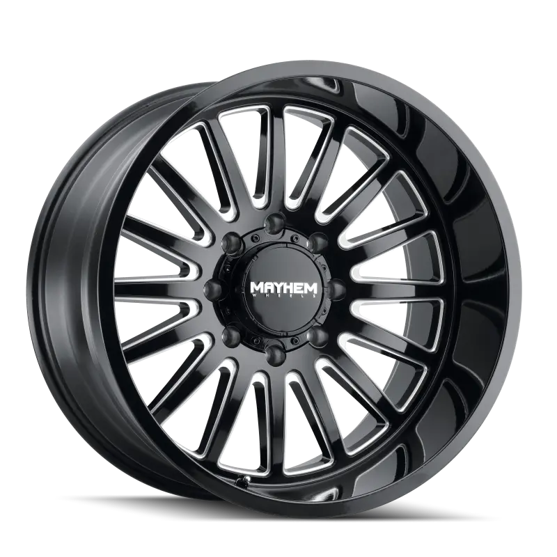 Mayhem Utopia Forged Wheel – 22X12 Inches, 8X165.1 Bolt Pattern, -44Mm Offset, 125.2Mm Hub Bore, Gloss Black W/ Machined Spokes 1
