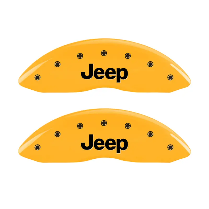 Mgp Engraved Caliper Covers – Front & Rear, Jeep-Specific Fitment, Yellow Base With Black Charcoal Accents (2006 Commander) 1