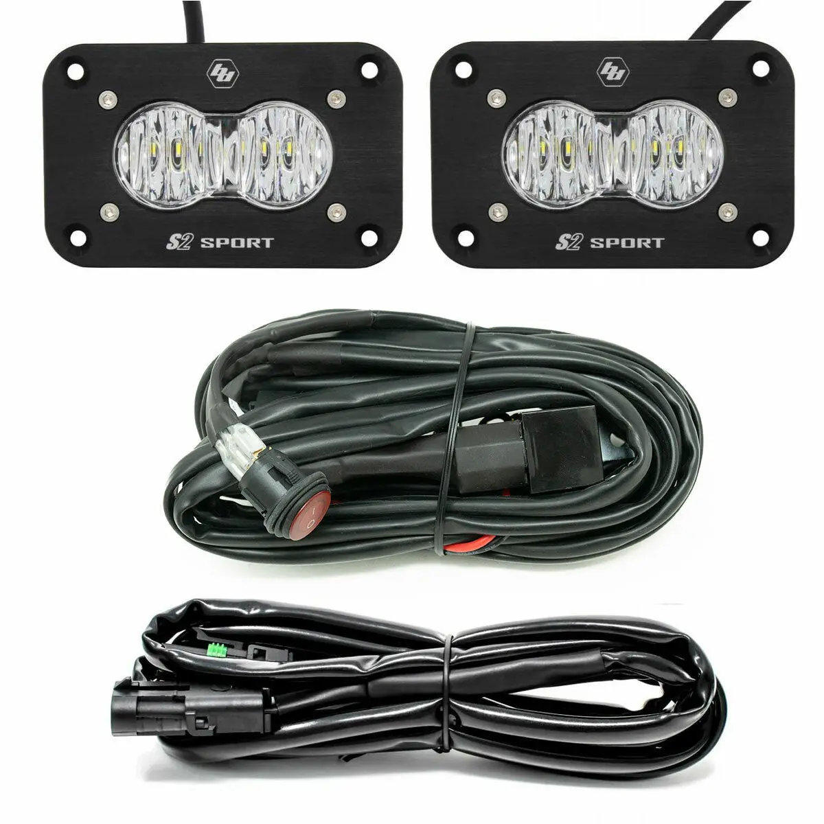 Led Work Light Clear Lens Wide Cornering Pattern Flush Mount Kit S2 Sport Baja Designs 1
