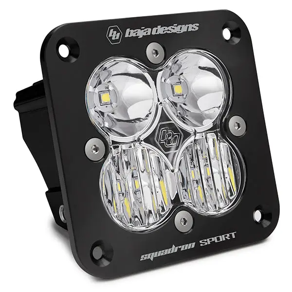 Flush Mount Led Light Pod Black Clear Lens Driving/Combo Pattern Squadron Sport Baja Designs 1