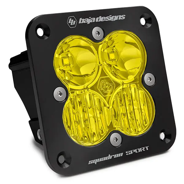 Flush Mount Led Light Pod Black Baja Amber Lens Driving/Combo Pattern Squadron Sport Baja Designs 1