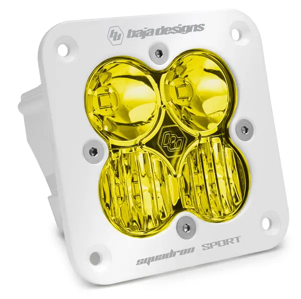 Flush Mount Led Light Pod White Baja Amber Lens Driving/Combo Pattern Squadron Sport Baja Designs 1