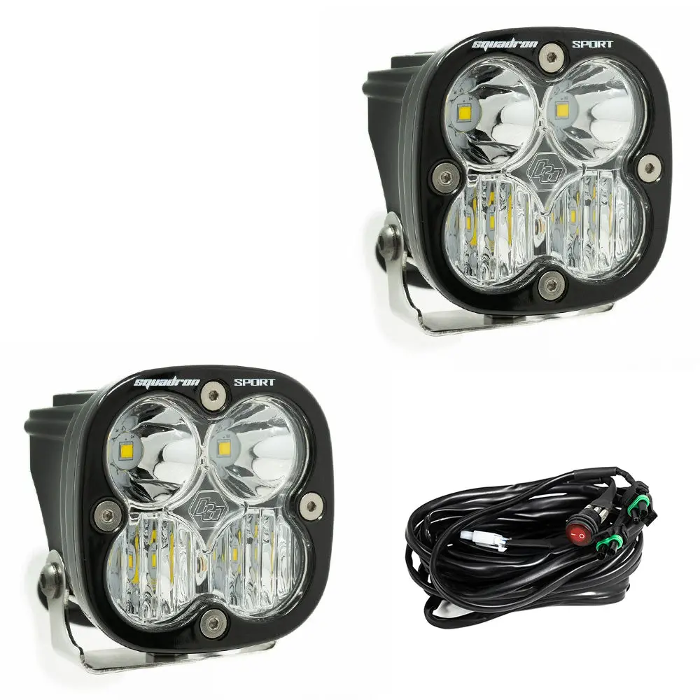 Led Light Pods Clear Lens Driving/Combo Pair Squadron Sport Baja Designs 1