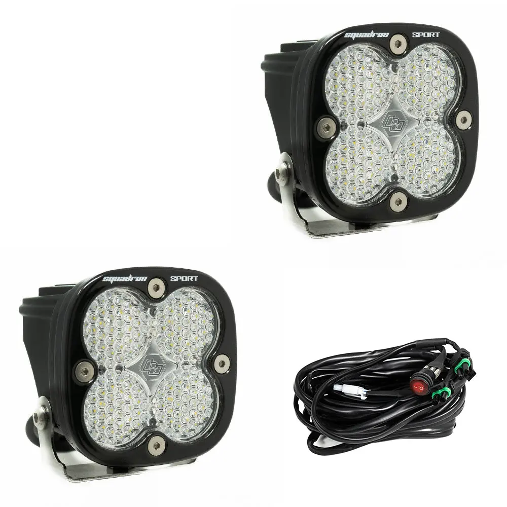 Led Light Pods Clear Lens Work/Scene Pair Squadron Sport Baja Designs 1