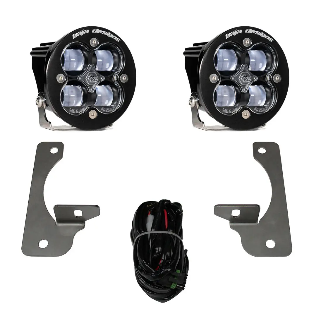 Squadron R Sae Fog Pocket Light Kit Jeep 2007-18 Wrangler Jk W/ Premium Oe Bumper (Sae Fog; Clear) Baja Designs 1