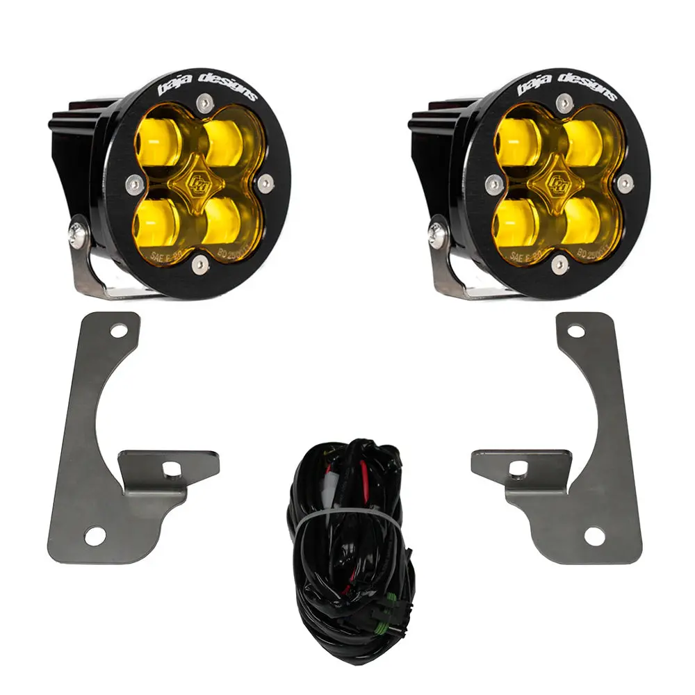 Squadron R Sae Fog Pocket Light Kit Jeep 2007-18 Wrangler Jk W/ Premium Oe Bumper (Sae Fog; Baja Amber) Baja Designs 1