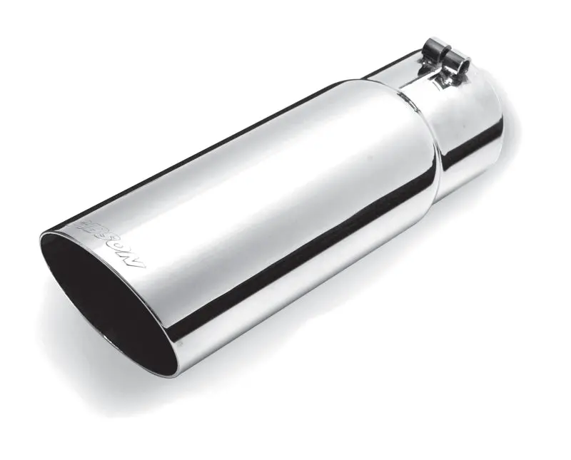 Gibson Round Single Wall Angle-Cut Tip - 4In Od/2.25In Inlet/8In Length - Stainless 1
