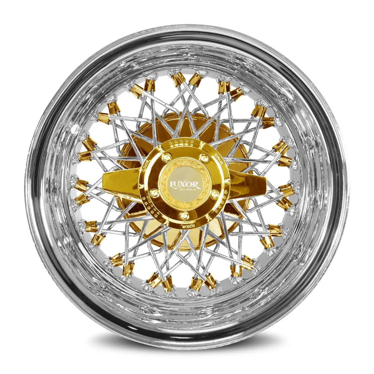 14X7 60 Spoke Triple Cross Lace Reverse Triple Gold 1