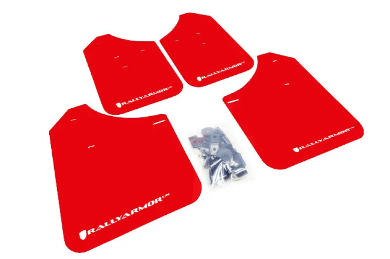Rally Armor 02-07 Subaru Wrx/Sti/Rs/2.5I (Wagons Req Mod) Ur Red Mud Flap W/ White Logo 1
