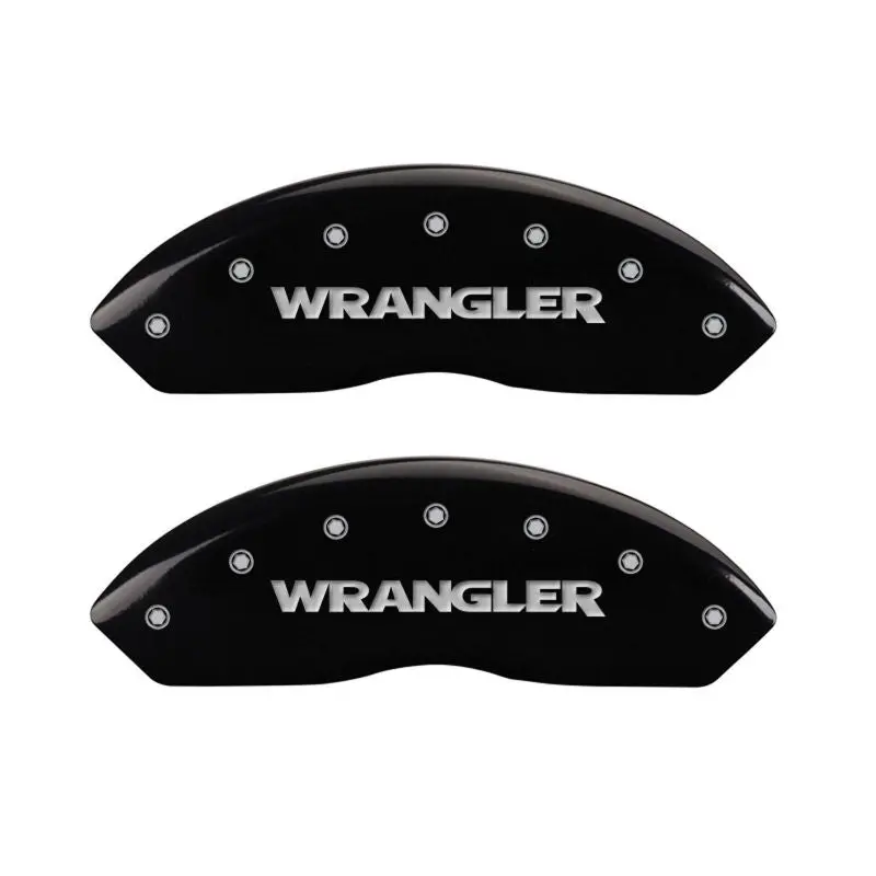 Mgp Engraved Caliper Covers – Front & Rear, Wrangler-Themed Design In Black Finish With Silver Accents 1