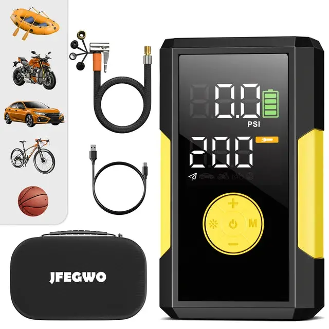 Jfegwo Air 5-200 Portable Air Inflator, Yellow 1