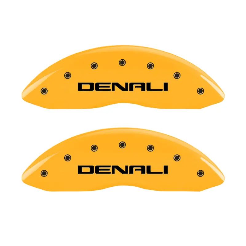 Mgp Engraved Caliper Covers – Front & Rear, Denali Yellow Finish With Black Lettering For 2009 Gmc Envoy 1
