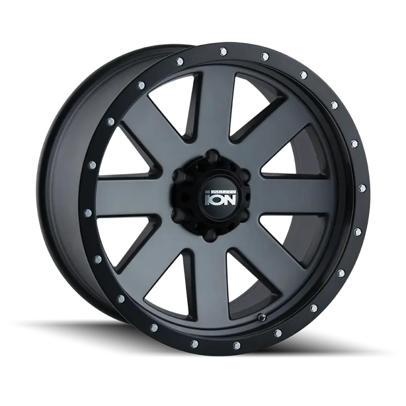 Ion Type 134 20X9 / 6X139.7 Bp / 18Mm Offset / 106Mm Hub Matte Gunmetal/Black Beadlock Wheel 1