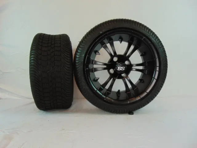 14" "Vampire" Matte Black Set Of Wheels And Street Tires(4) 1