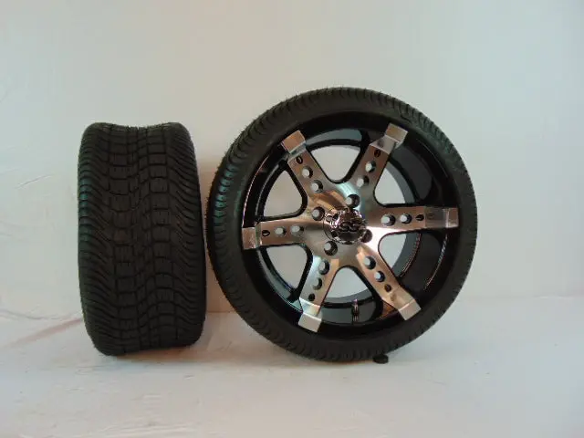 14" "Dominator" Black And Chrome Set Of Wheels And Street Tires(4) 1
