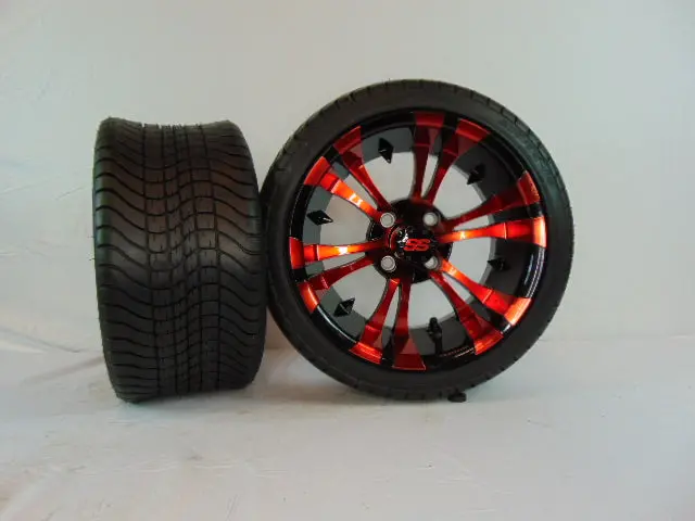 14" "Vampire" Red And Black Set Of Wheels And Street Tires(4) 1