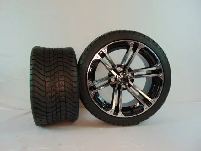 14" "Specter" Black And Chrome Set Of Wheels And Street Tires(4) 1