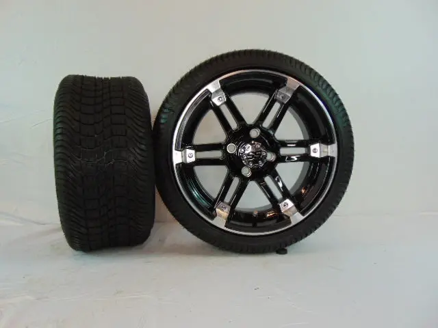 14" "Hulk" Black And Chrome Set Of Wheels And Street Tires(4) 1